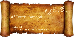 Éreth Botond névjegykártya